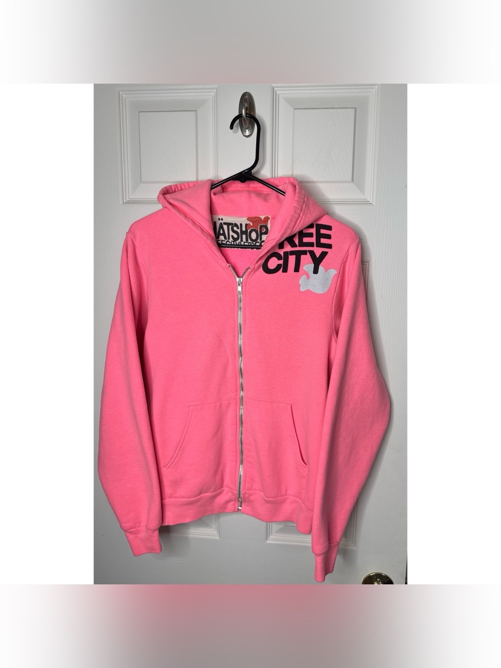Freecity Zip Up Hoodie Hot Pink Size Small